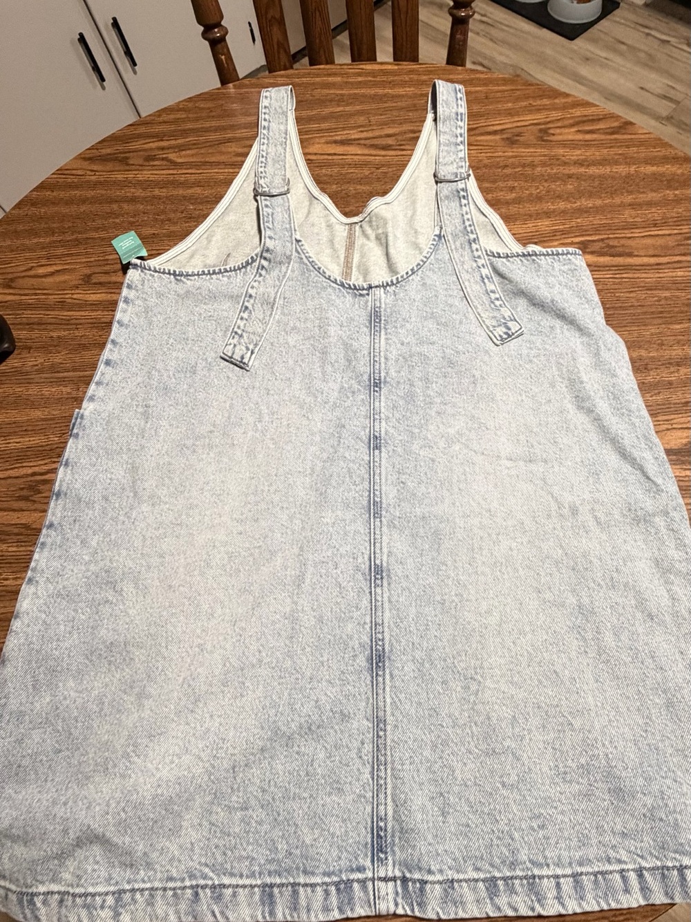 Maurices Light Wash Denim Mini Pinafore Dress
